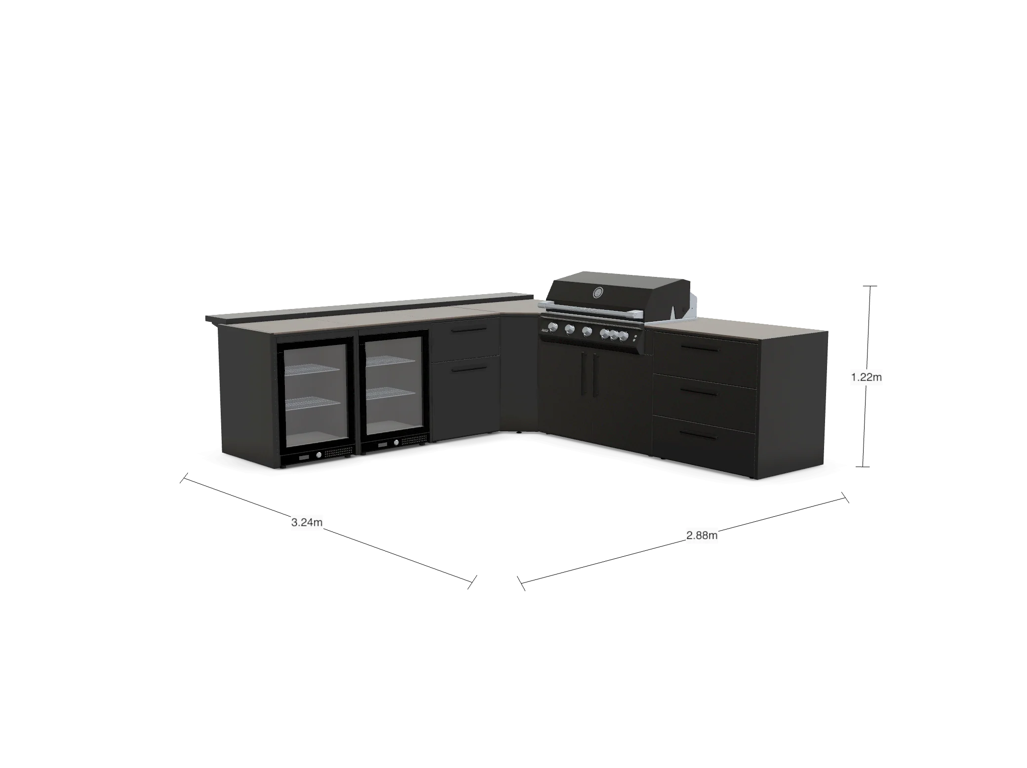 The Blenheim Modular Outdoor Kitchen L-Shape L001 - Image 3