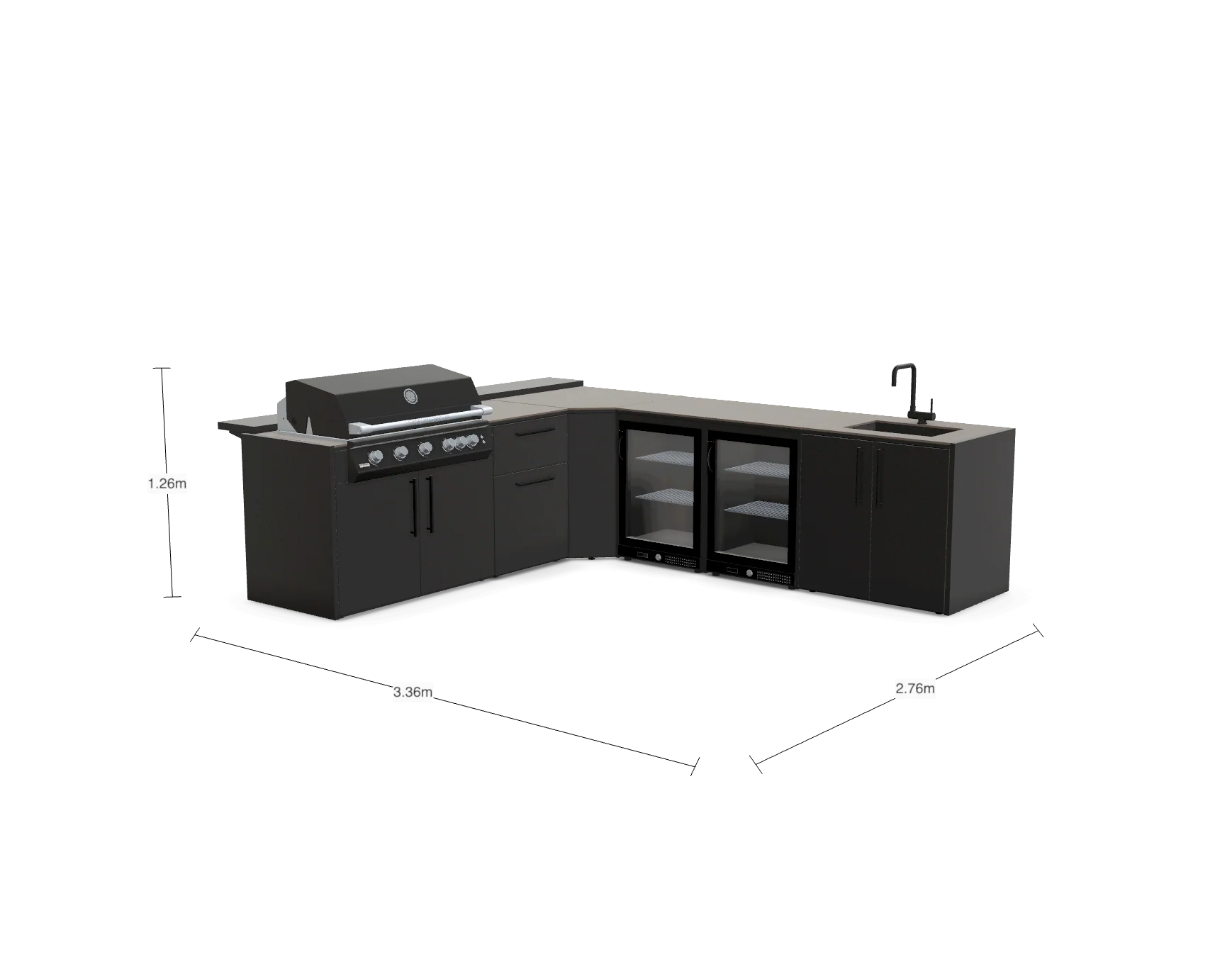 The Blenheim Modular Outdoor Kitchen L-Shape L002 - Image 3