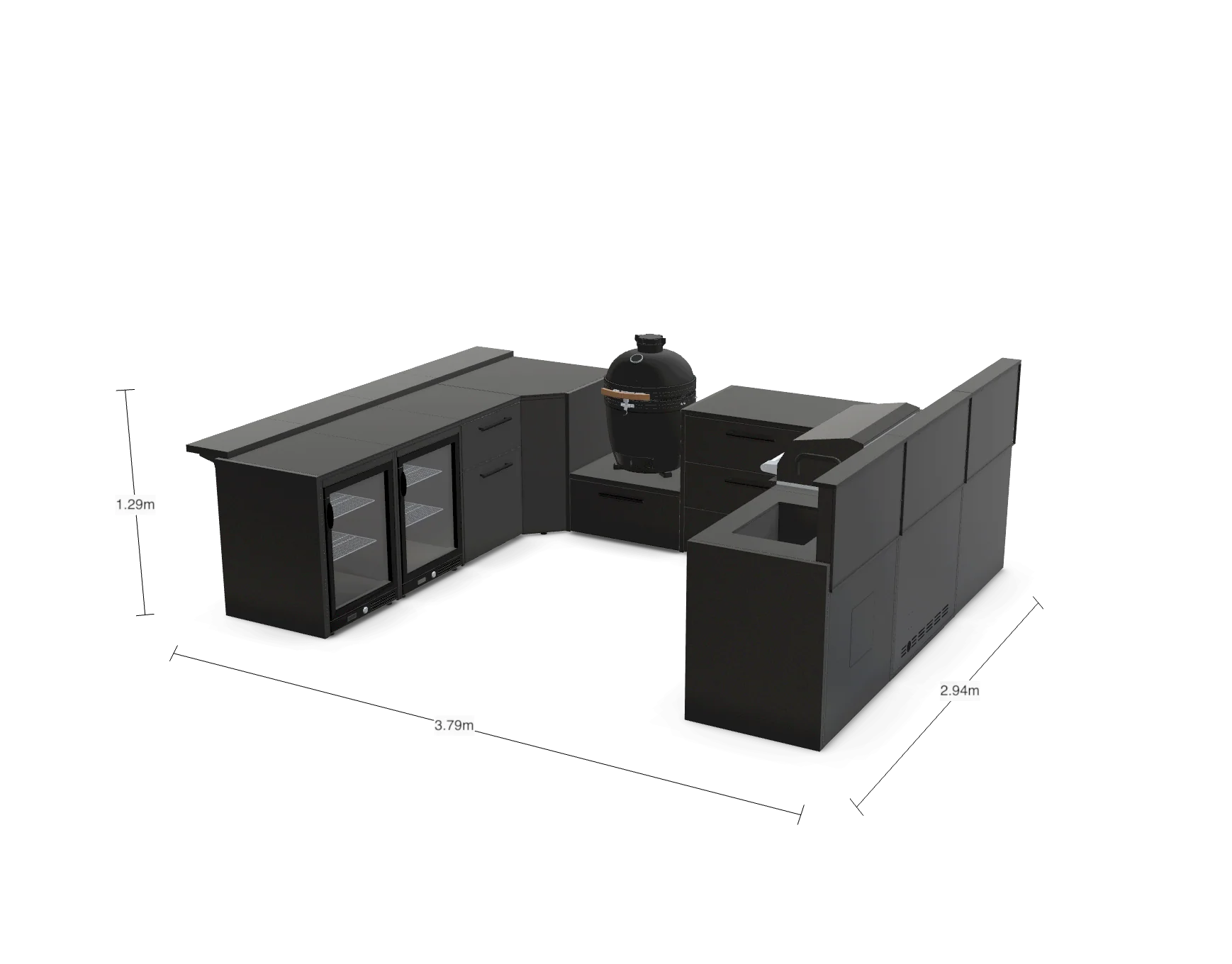 The Blenheim Modular Outdoor Kitchen U-Shape U001 - Image 3
