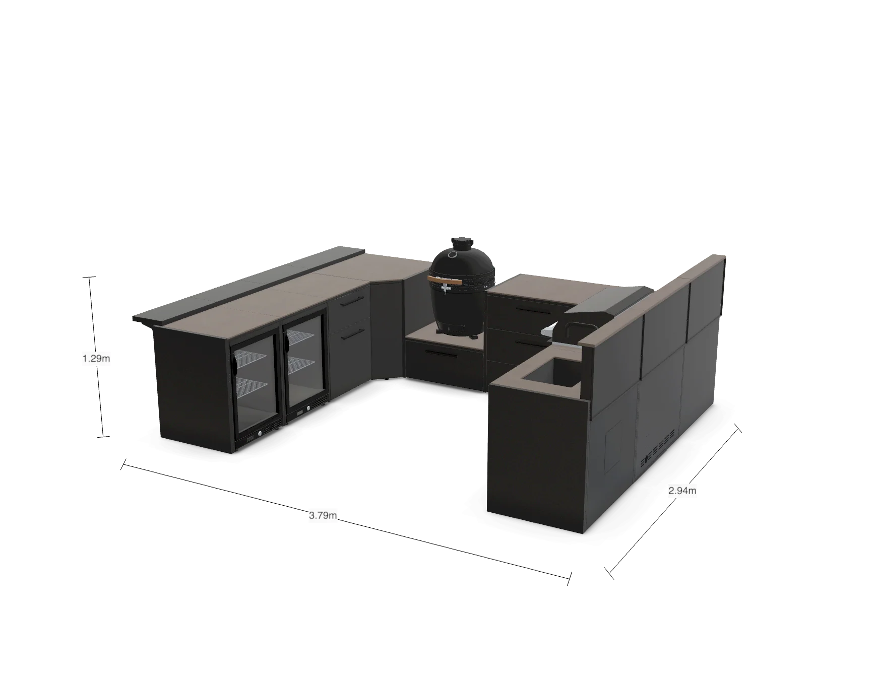 The Blenheim Modular Outdoor Kitchen U-Shape U001 - Image 4