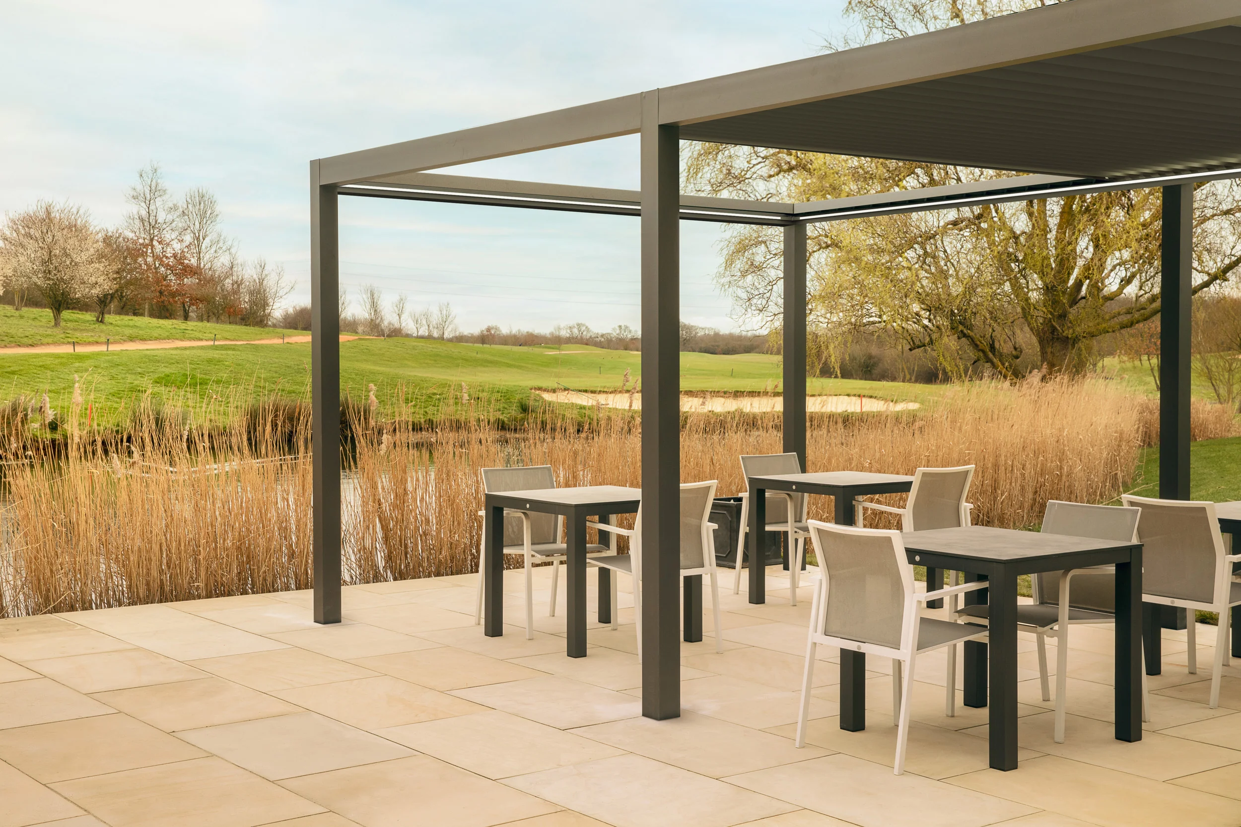 Luxe Electric Retractable Roof LED Aluminium Pergola - Image 14